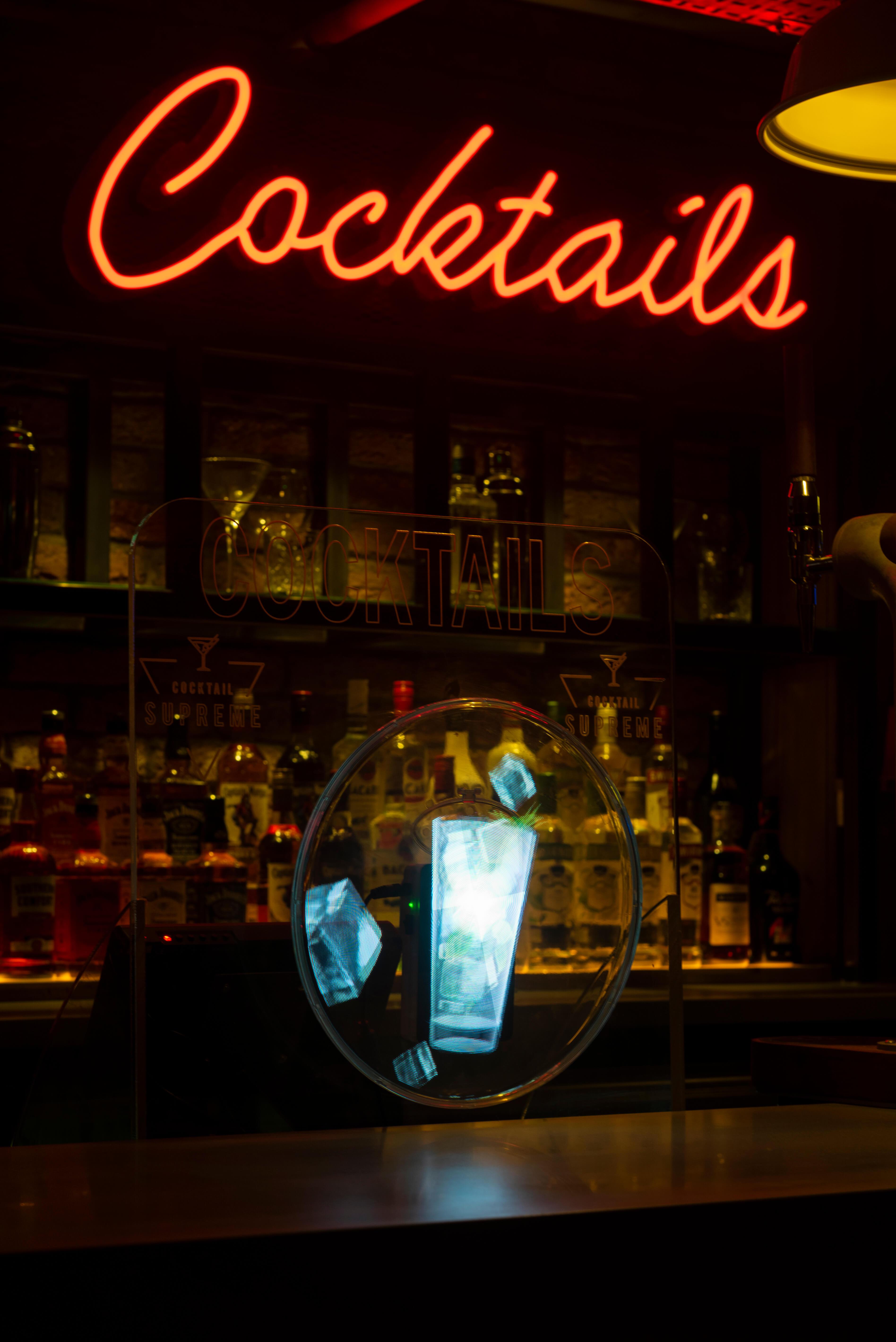 Neon Sign Cocktails Glass