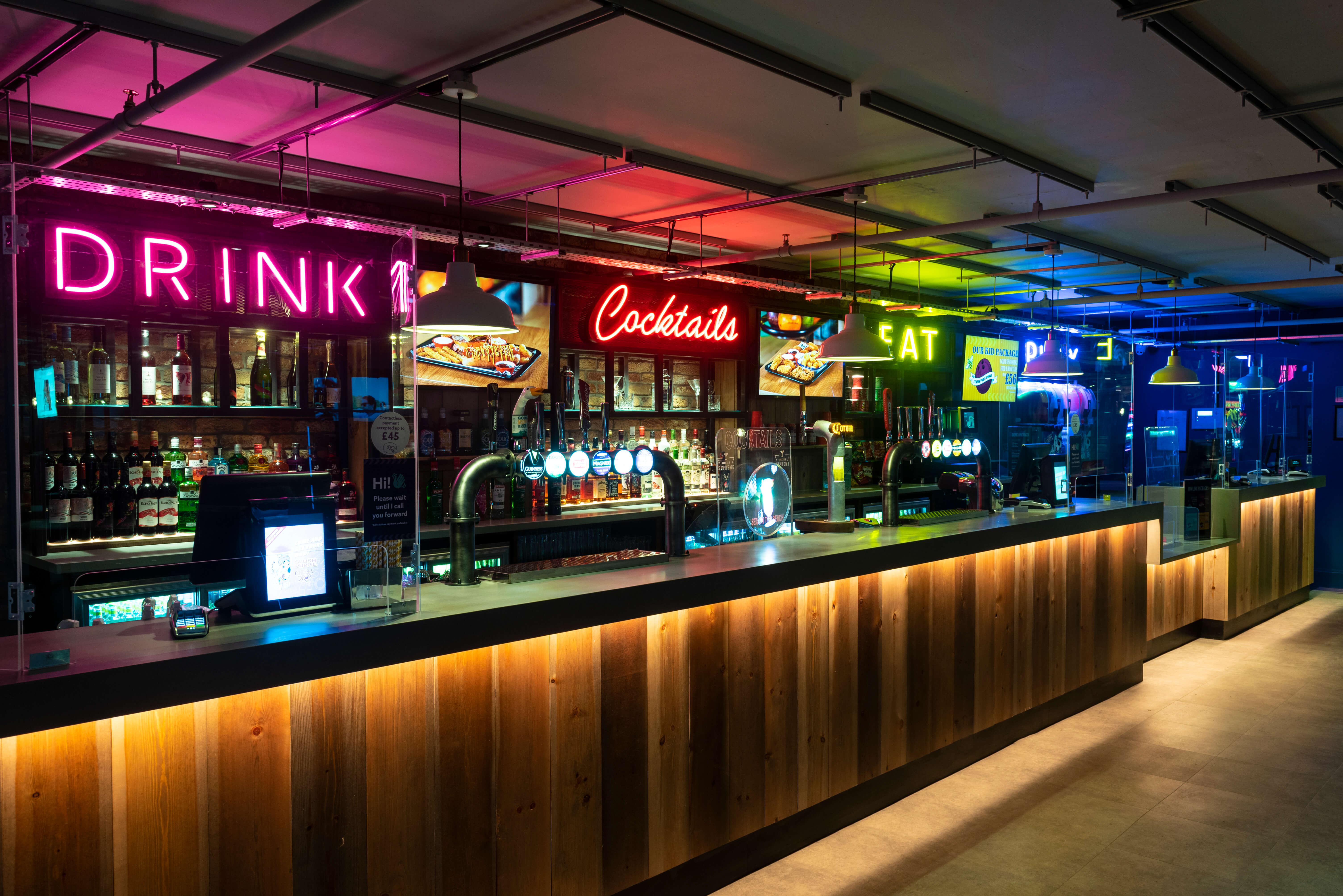 Bar With Neon Signs Tenpin Printworks 7