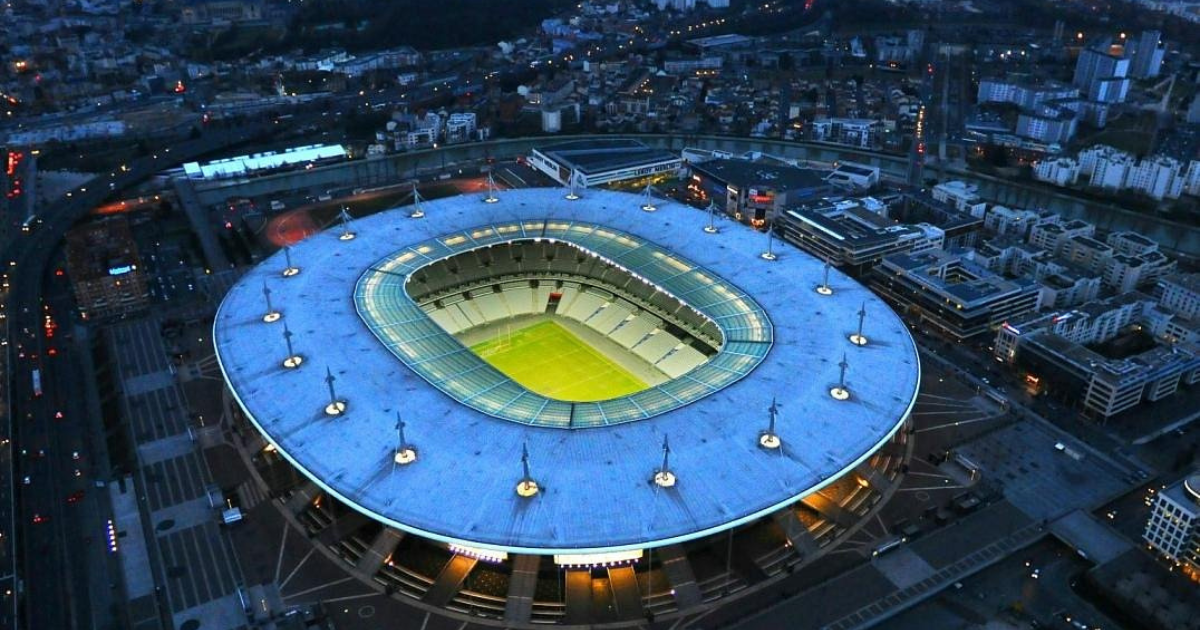 Birds Eye View Of Stade De France, Saint Denis In The Dark