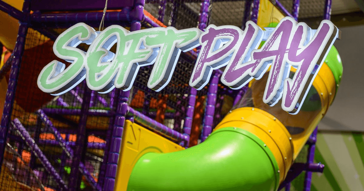 Soft Play Sign Hanging Before A Slide (1)