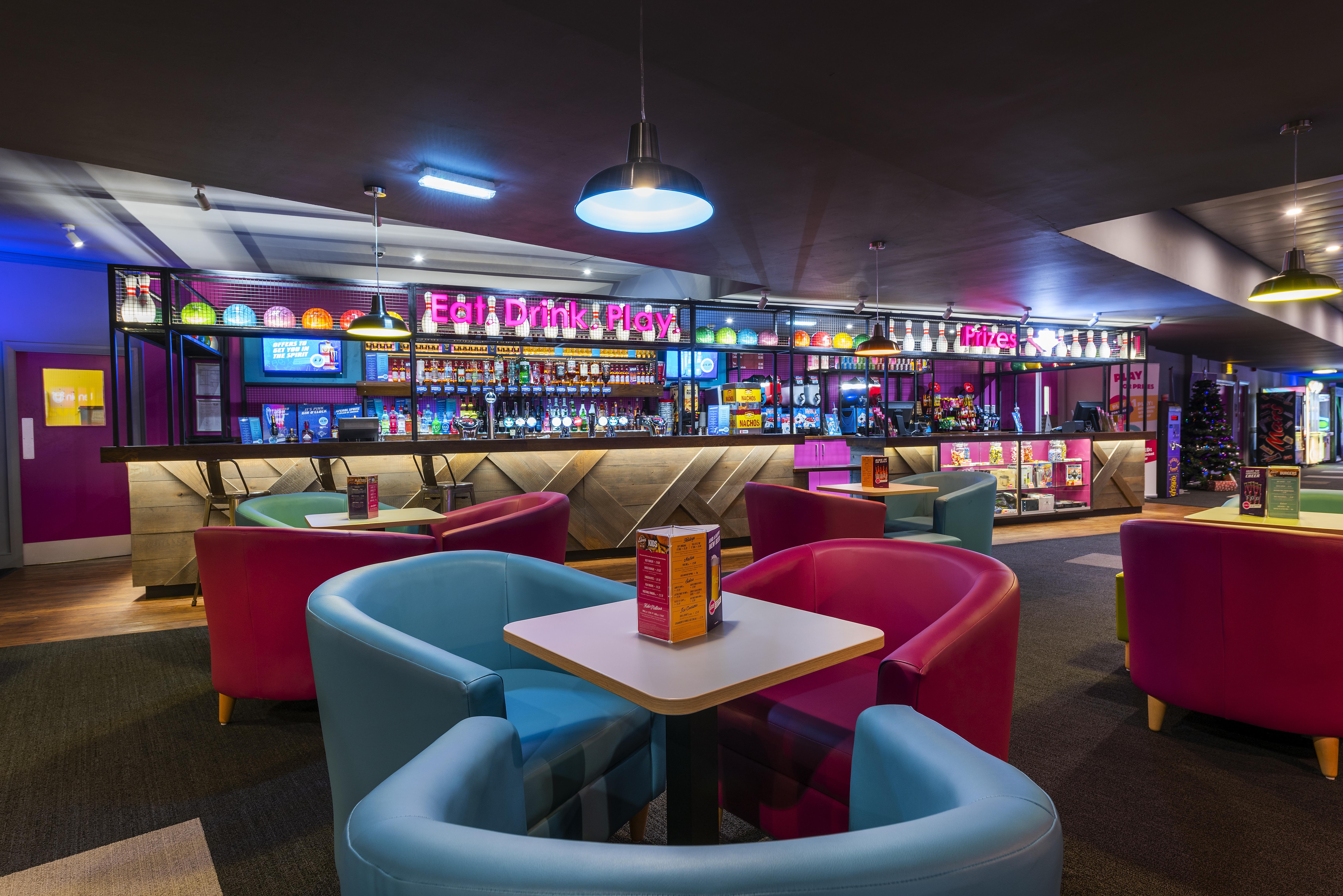 Seating Area Bar Alcohol Food Tenpin Leeds