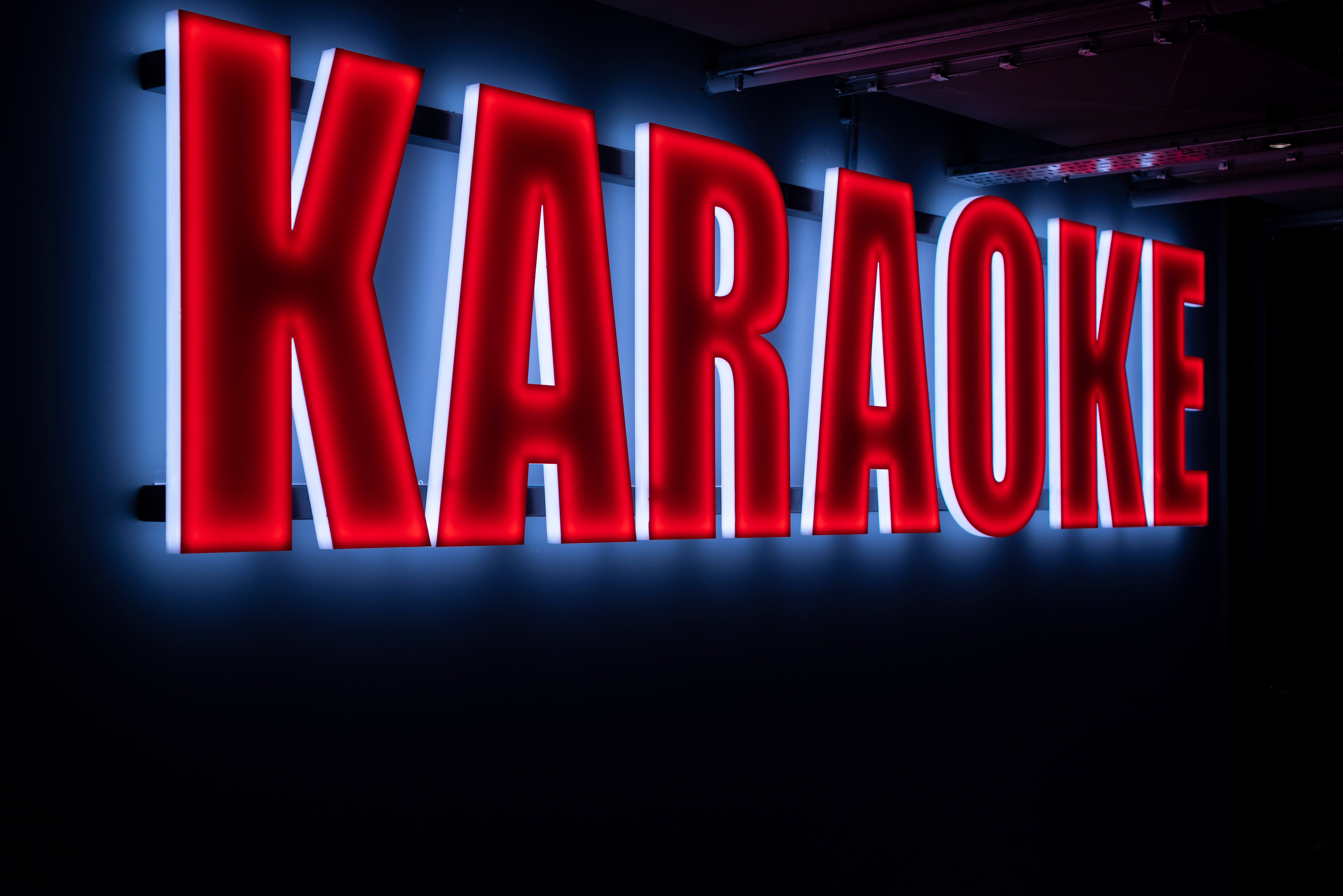 Red Karaoke Sign Tenpin Printworks