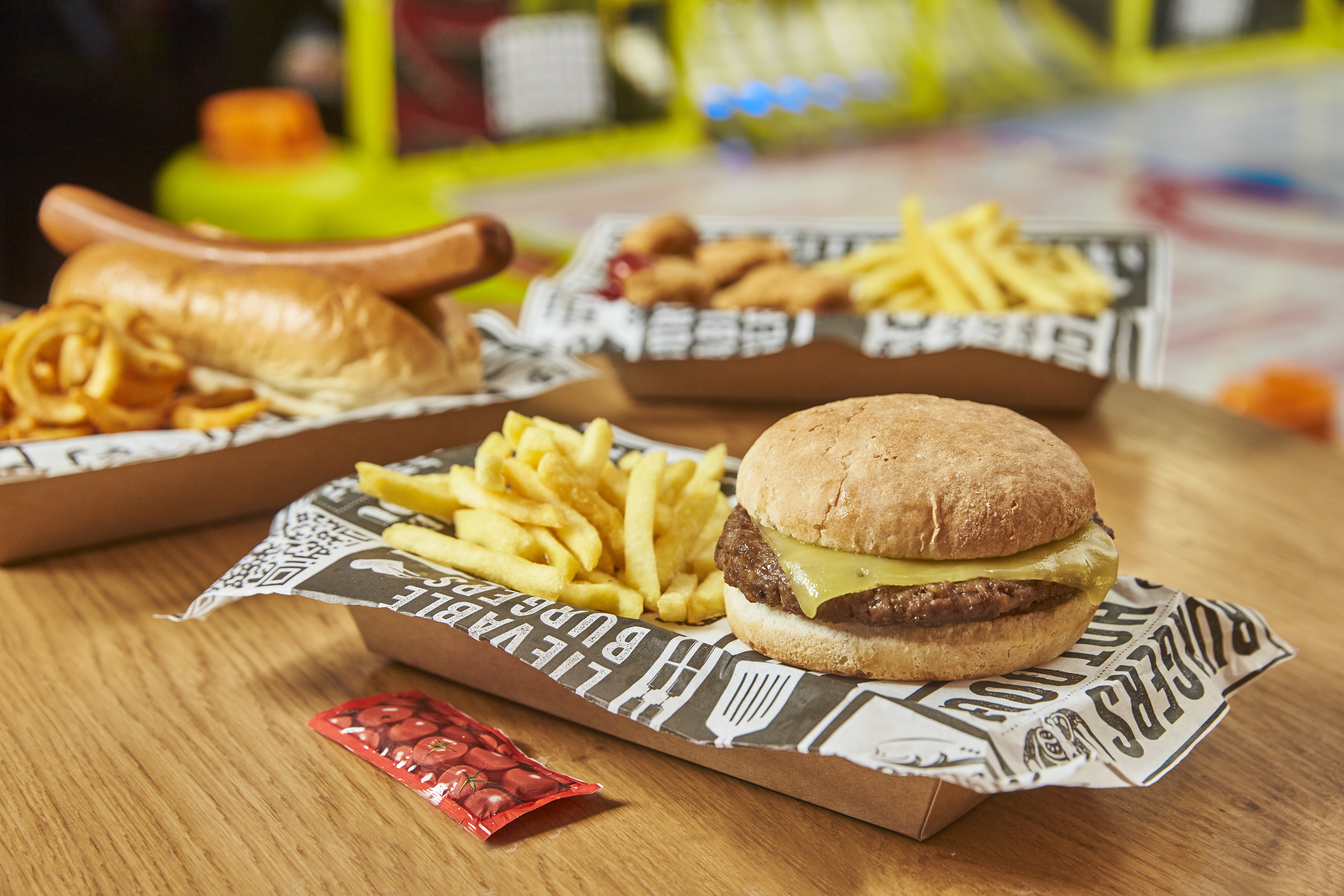 Tenpin Burger Hot Dog And Chicken Nuggets