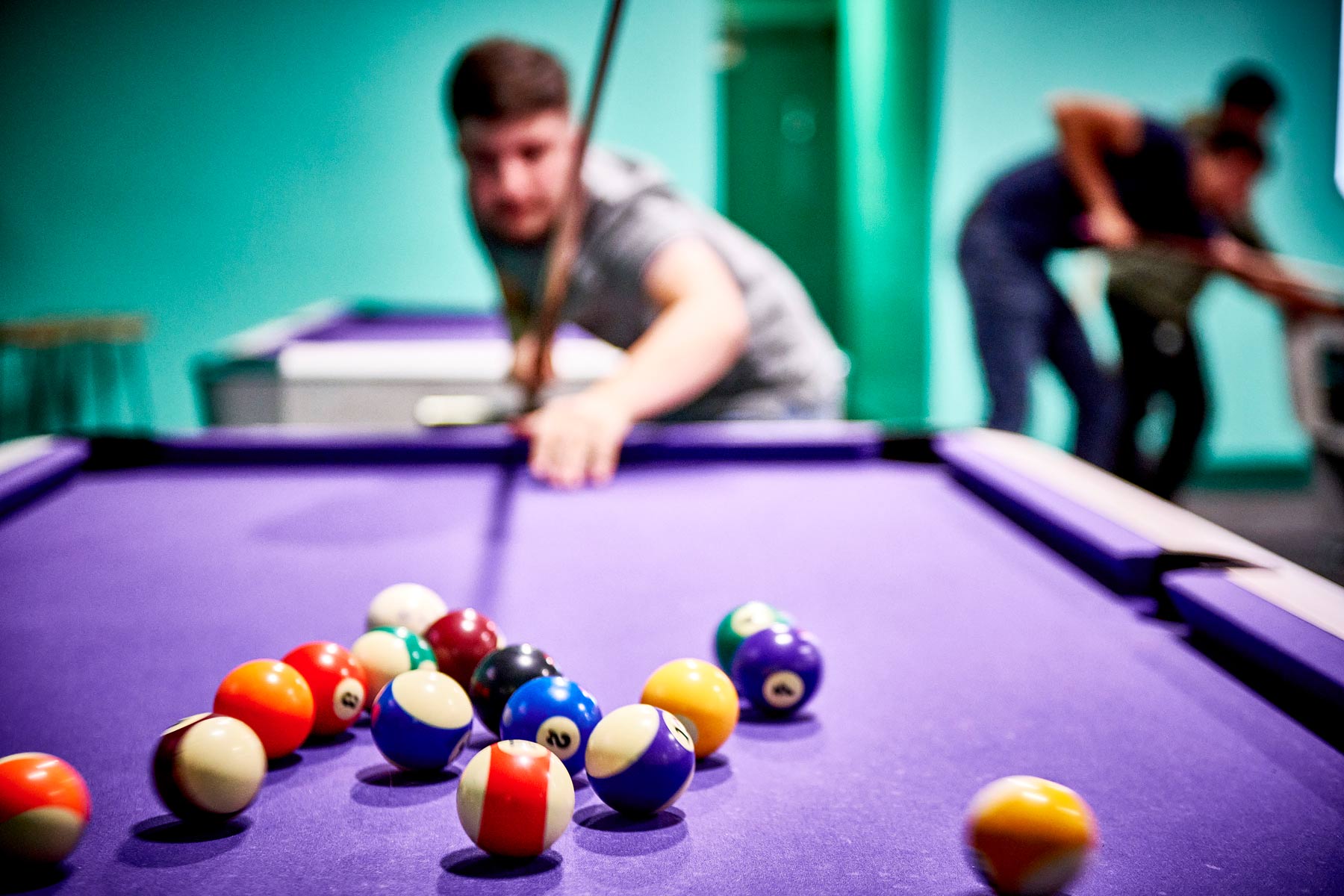 Pool Balls Breaking On Pool Table