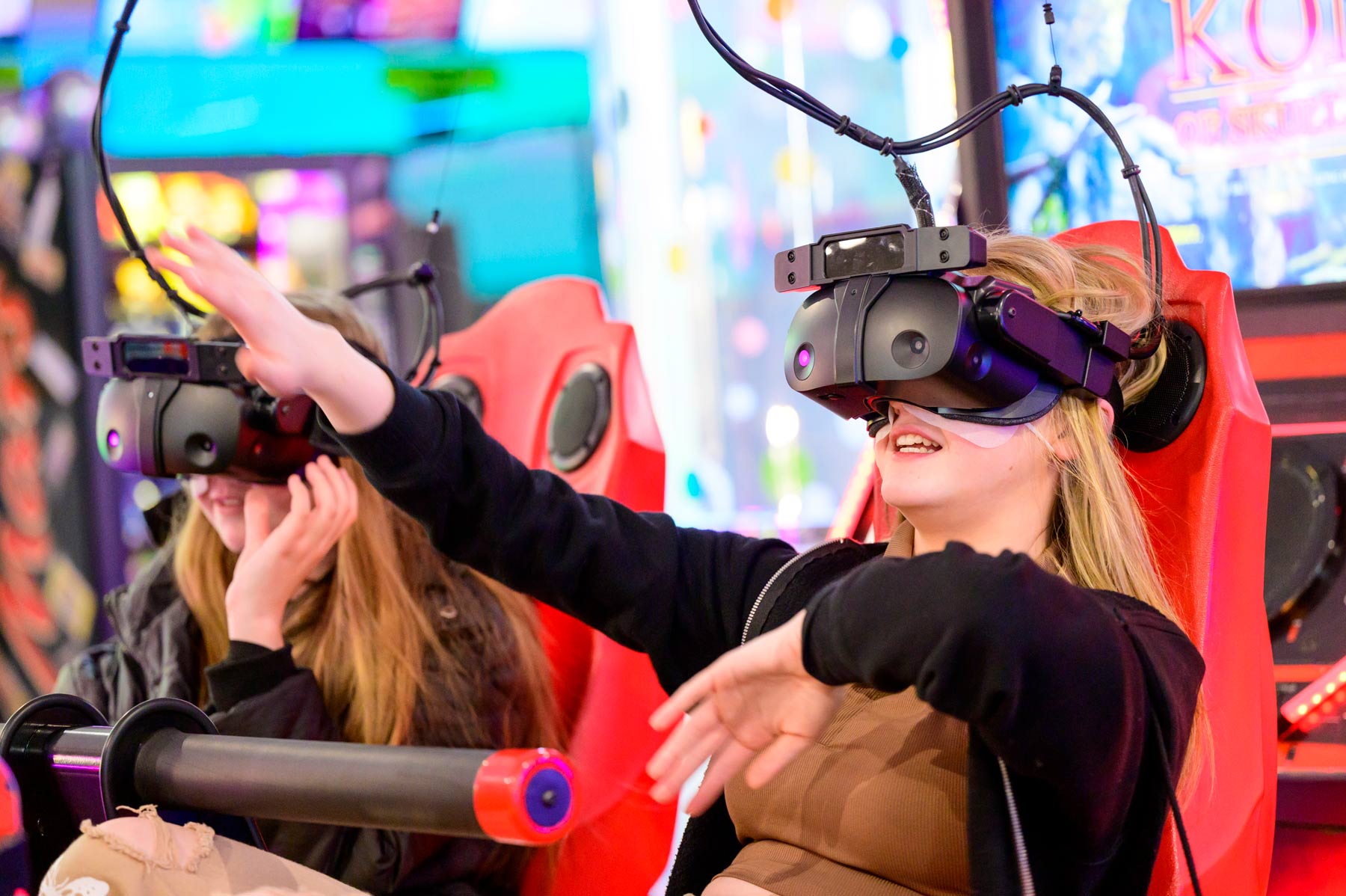 Two Girls With VR Head Sets On