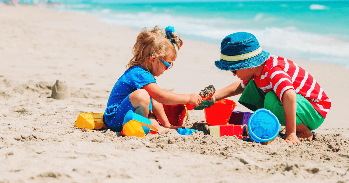 kids playing on southport beach