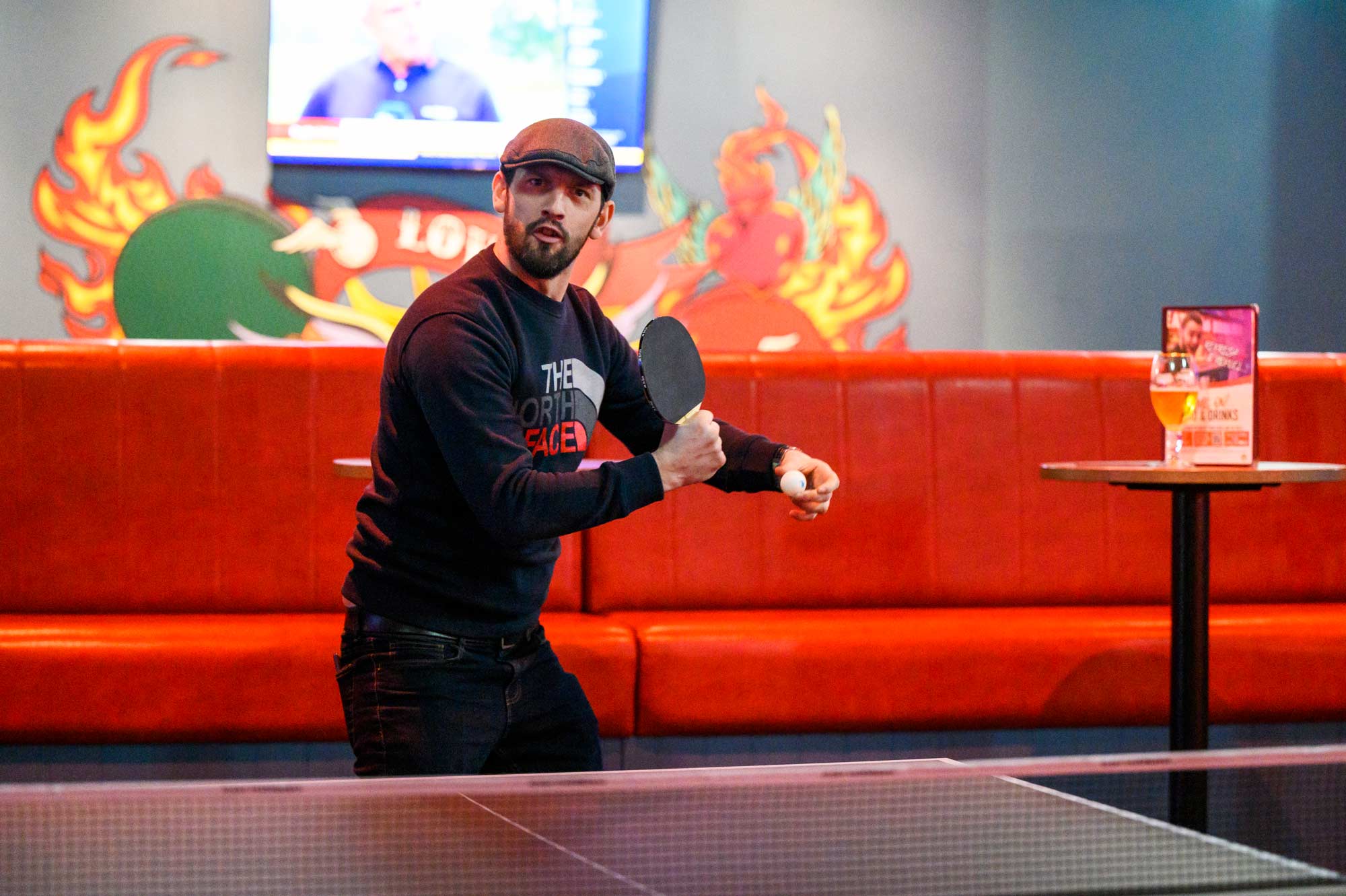 Man Playing Table Tennis