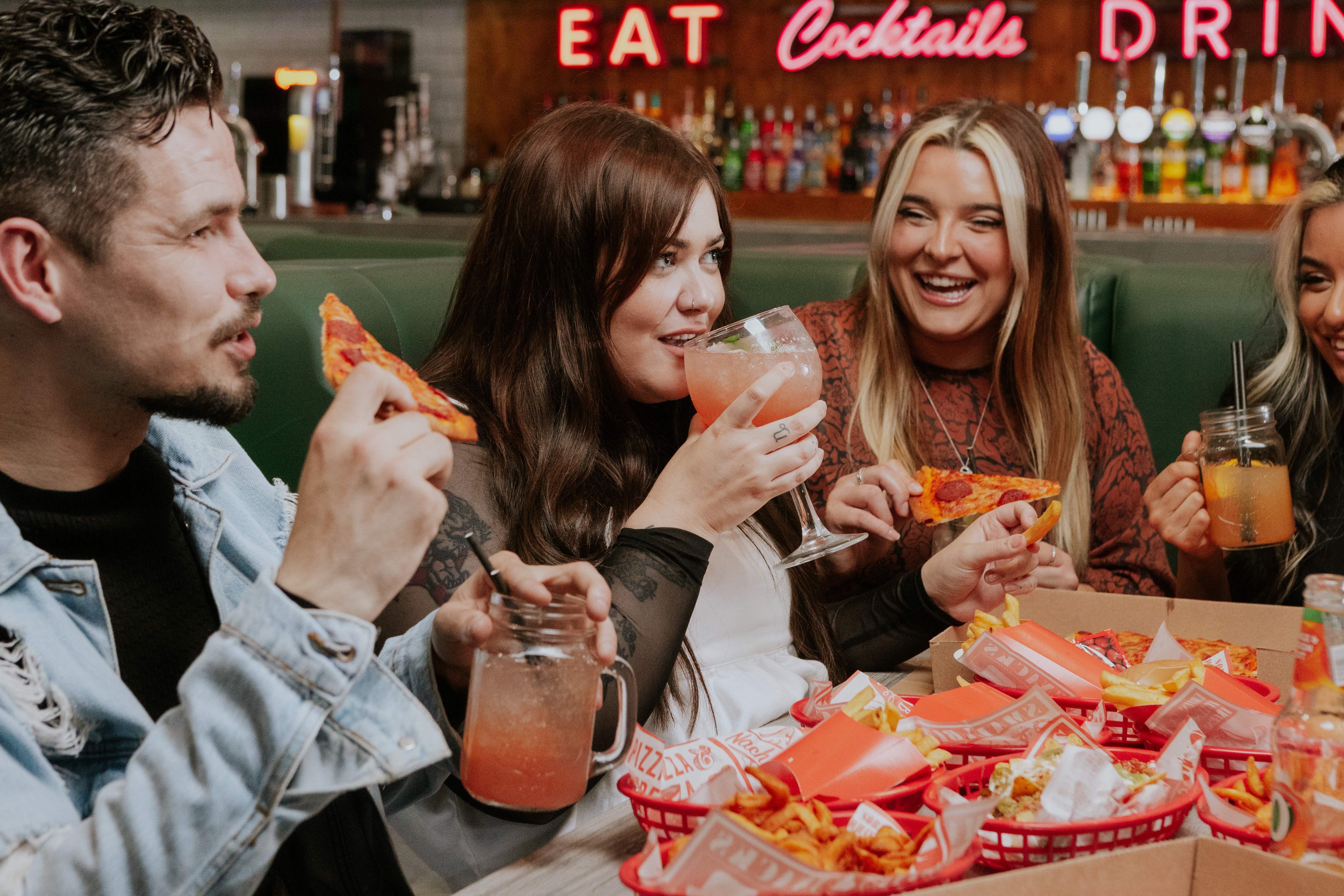 Customers Eating Food