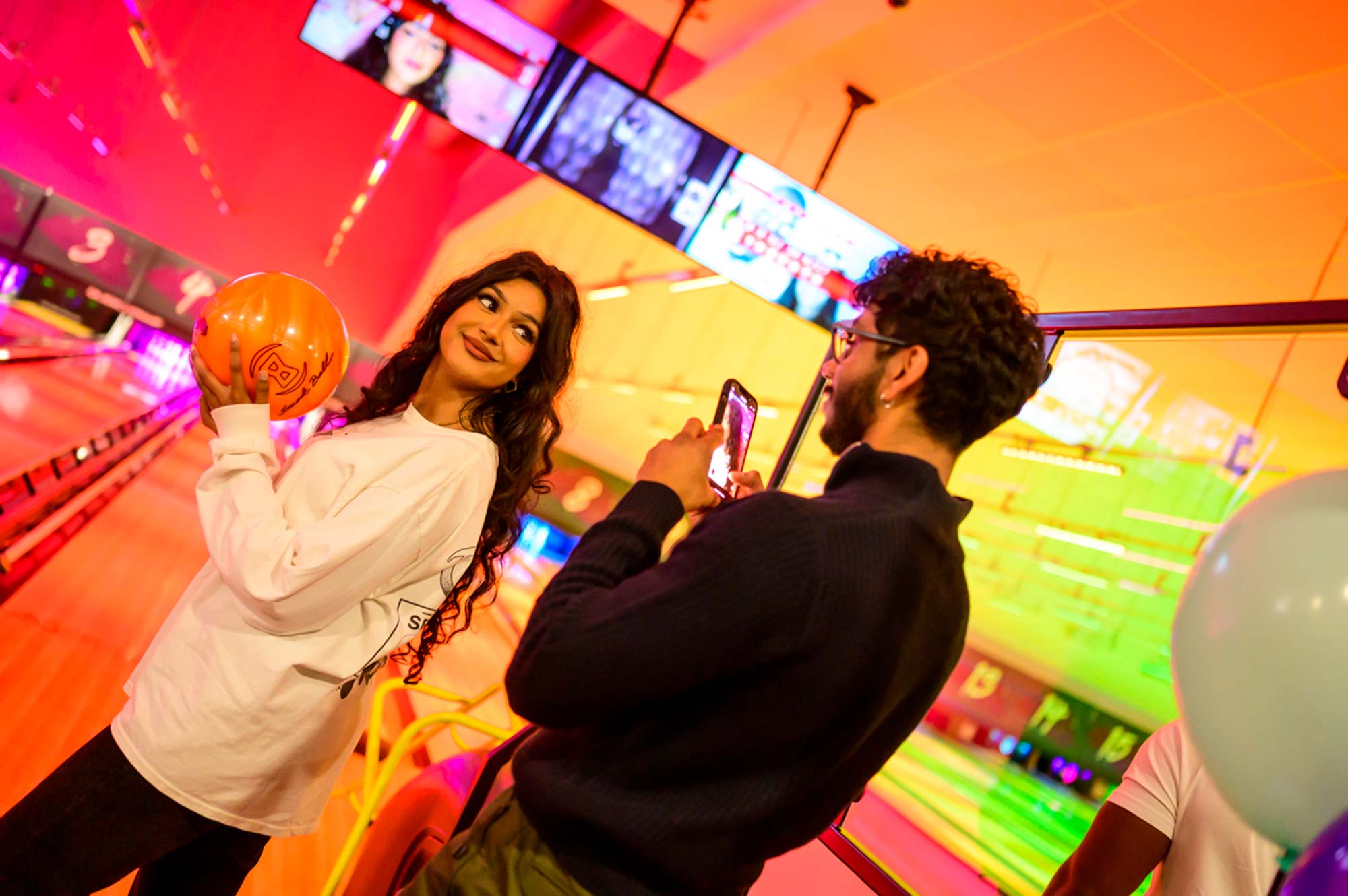 Dudley bowling lanes woman posing for camera