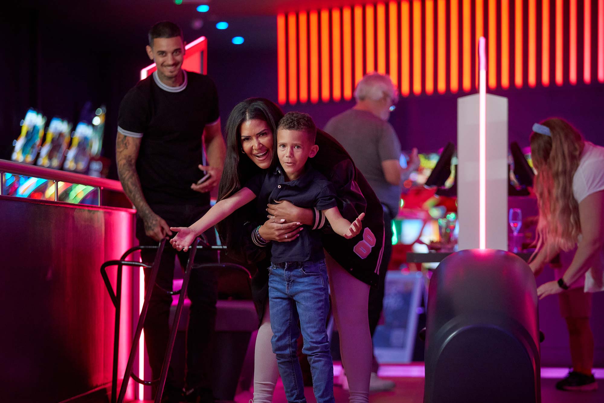 Milton keynes bowling mum helping boy