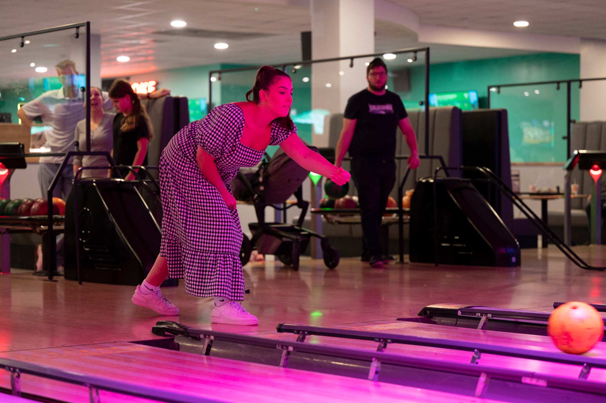 Northampton bowling woman taking shot