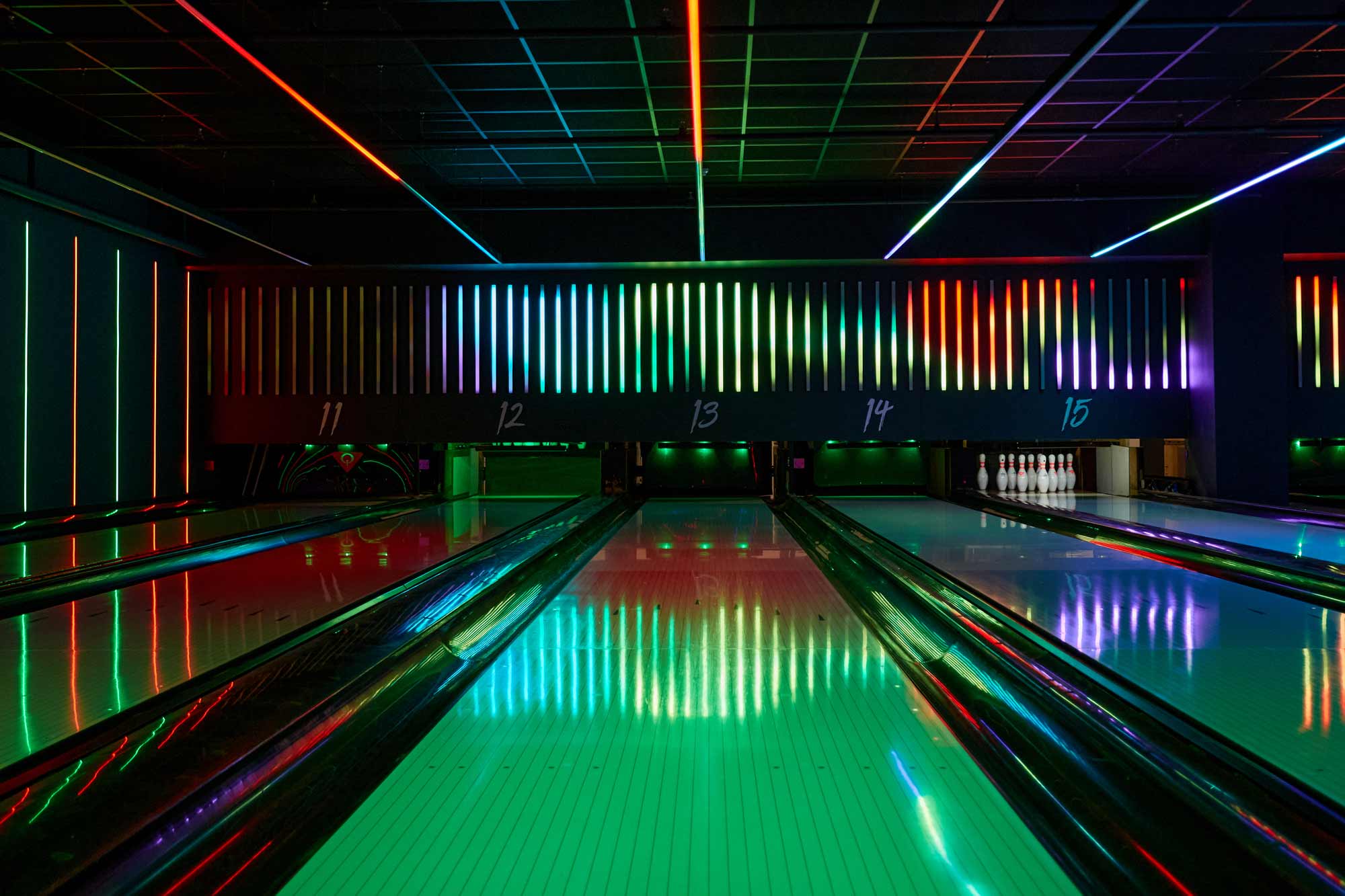 Bowling Sheffield ten pin bowling lane lighting effects