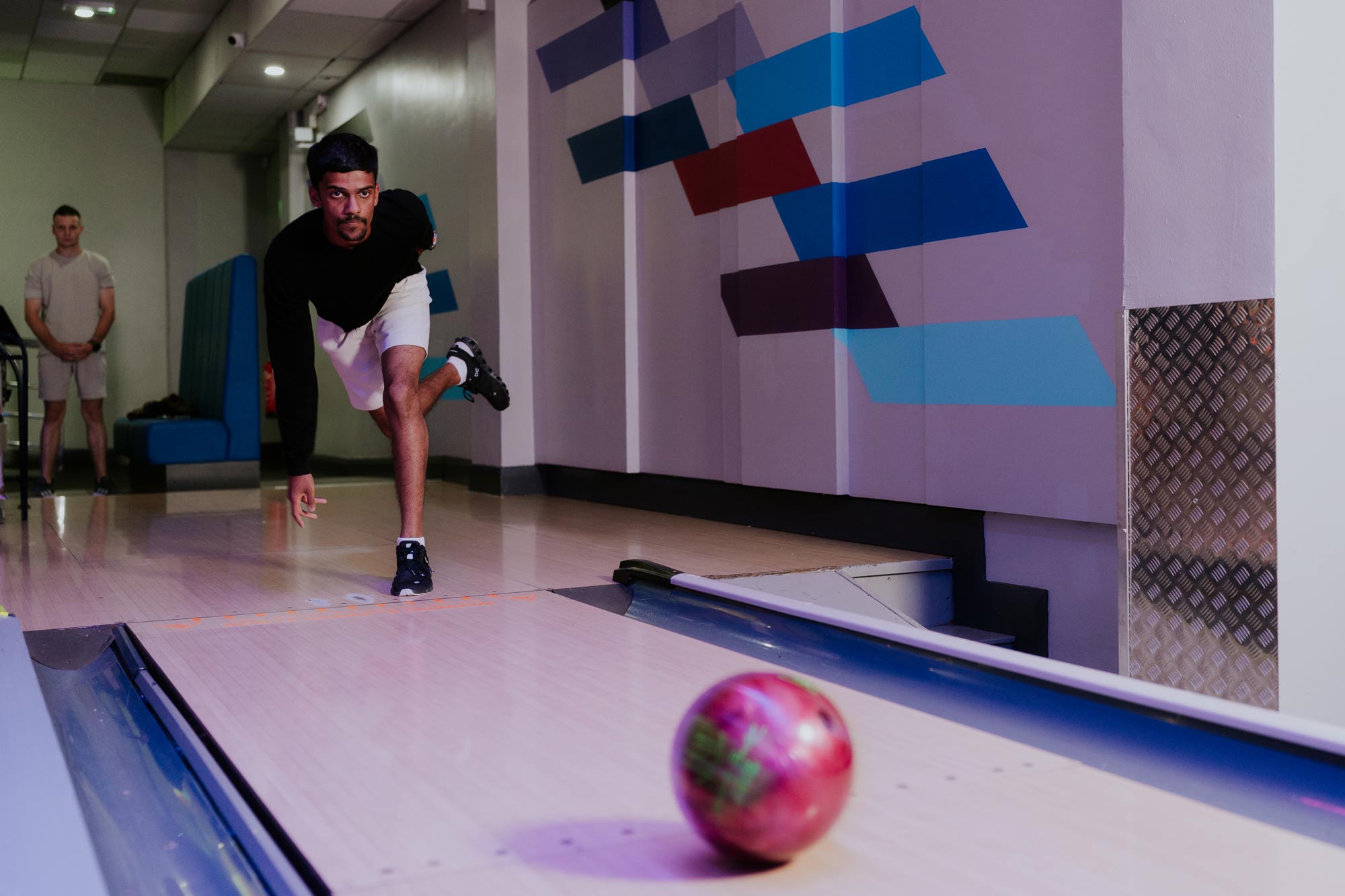 Swindon bowling man on lanes