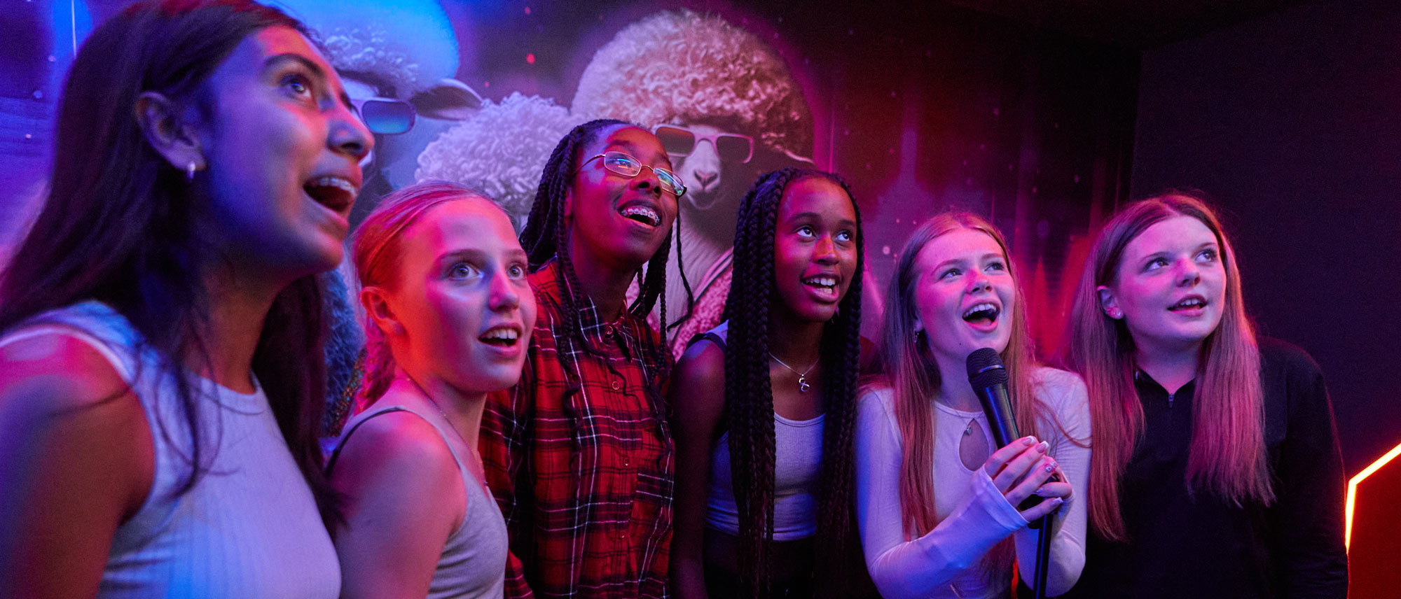 Friends Singing In Tenpin Leamington Spa Karaoke Room
